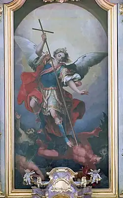 Altarpiece, at the church of Bayerniederhofen (Halblech)