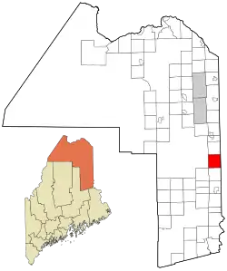 Location of Monticello, Maine