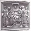 Bernward undertakes the education of Otto III. (in the presence of Theophanu)