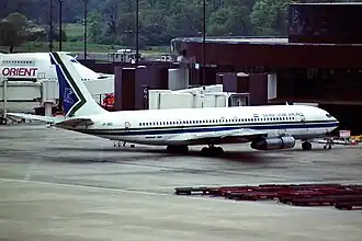 Sierra Leone Airlines Boeing 707 at London Gatwick Airport (May 1983).