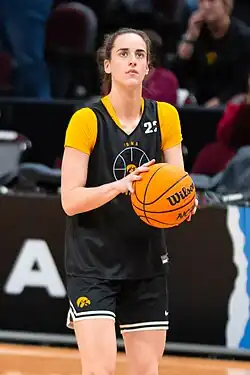 Basketball player eying a shot