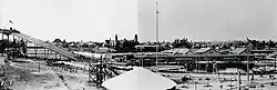 Combined photo with ballpark outlined in green rectangle
