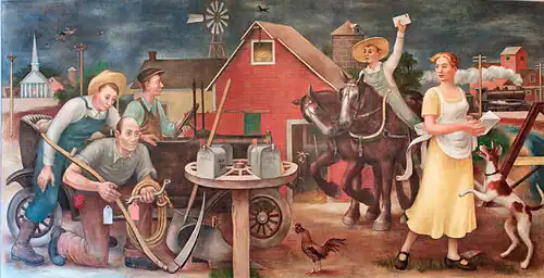 Country Post (1938) by Doris Lee