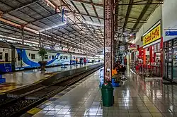 The platform and interior of the station