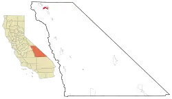 Location in Inyo County and the state of California