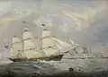 Merchantman of similar age to Kitty; Table Mountain is in the background