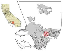 Location of Rosemead in Los Angeles County, California