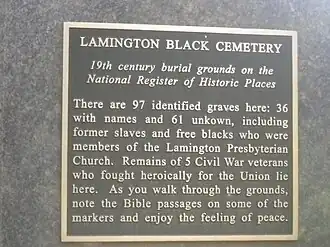 Plaque at the entrance