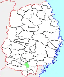 Location of Higashiyama in Iwate Prefecture