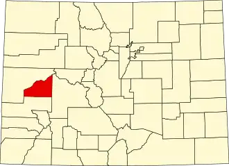 State map highlighting Delta County