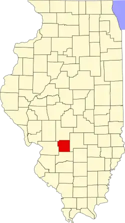Bond County's location in Illinois