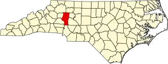 State map highlighting Iredell County
