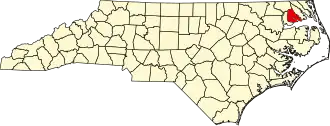 State map highlighting Perquimans County