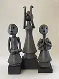 The Mothers (a.k.a. Atomic Testing), c. 1968. Burned clay. 22 x 15&nbsp;×&nbsp;9 in. Photo by Will Taylor. Collection of Arizona State University Art Museum.