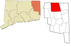Woodstock's location within the Northeastern Connecticut Planning Region and the state of Connecticut