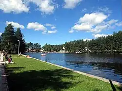Zlatibor town center with lake