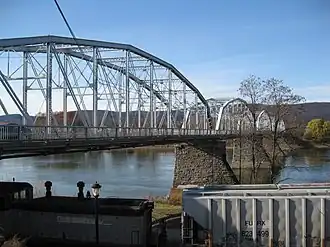 Firefighters' Memorial Bridge facing West Pittston
