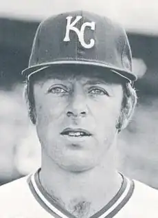Richie Scheinblum with a Kansas City Royals cap