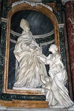 Statue St. Thomas of Villanova Distributing Alms (1600s) by Melchiorre Cafà
