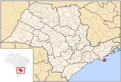 Location in the state of São Paulo and in Brazil