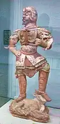 Shoroon Dov artifacts, Heavenly King (Tian Wang). Zanabazar Fine Arts Museum in Ulaanbaatar, Mongolia.[6]