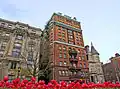 The facade of the historic Stafford apartment building