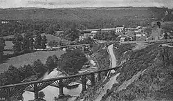 The narrow gauge wooden viaduct over the Torridge in 1905.