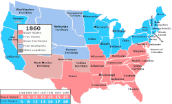 States and territories that made slavery legal &nbsp;&nbsp; &nbsp;&nbsp; or illegal &nbsp;&nbsp; &nbsp;&nbsp; while the election was held.