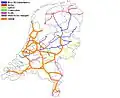 Map showing where VIRM can be seen most commonly in the 2009/10 timetable.