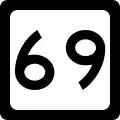 West Virginia Route 69 marker
