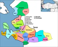 شهرستانهای استان ازمیر