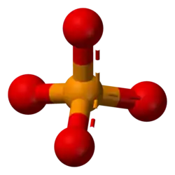 Aromatic ball and stick model of phosphate