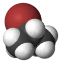 Space-filling model of 2-bromopropane