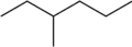 Skeletal formula of 3-methylhexane