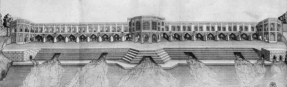 نمای بیرونی پل خواجو