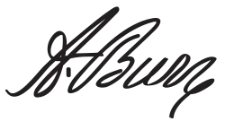 Cursive signature in ink