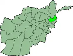 نقشه کافرستان امروزه (ولایت نورستان)