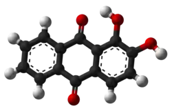 Ball-and-stick model of alizarin
