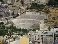 نمایی از آمفیتئاتر دوران امپراتوری رم از تپه هرکول