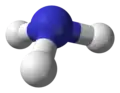 Ball-and-stick model of ammonia
