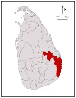 Location within Sri Lanka