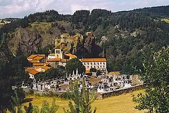The village of Arlempdes with the château beyond