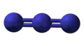 Ball-and-stick model of the azide anion