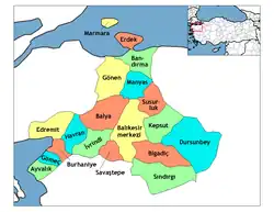 Location of Ayvalık within Turkey.