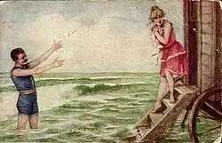 مرد و زن در لباس شنا