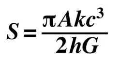 S=1/4 c۳ k A ħ-۱G-۱.