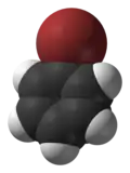Space-filling model of bromobenzene