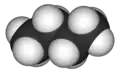 Spacefill model of butane
