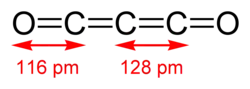 Stick model of carbon suboxide