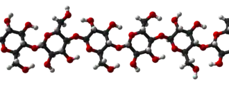 Three-dimensional structure of cellulose.
